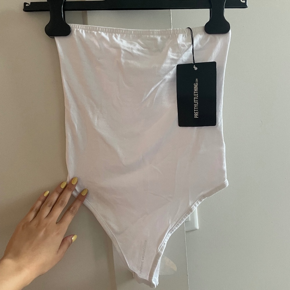Pretty little thing white tube bodysuit new with tags